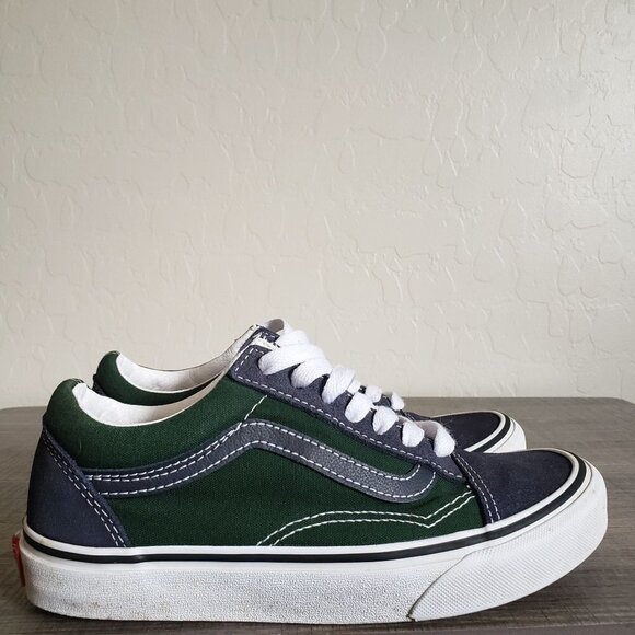 Vans Old Skool 2-Tone Navy Green Skate Shoes Sneakers Size Men's 4 Women's 5.5 - Picture 1 of 10